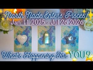 Leia mais sobre o artigo NORTH NODE INTO PISCES 🐠 Jan 2025 – Jul 2026 ✨ What’s Happening for You? 💫 Pick a Card Tarot Reading