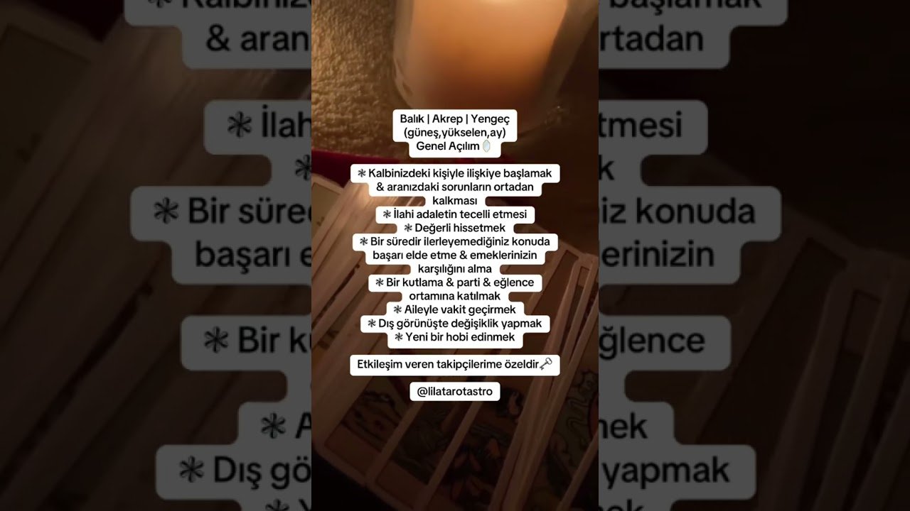 No momento, você está visualizando Balık | Akrep | Yengeç Genel  Açılım ✨#tarot #burçlar #keşfet