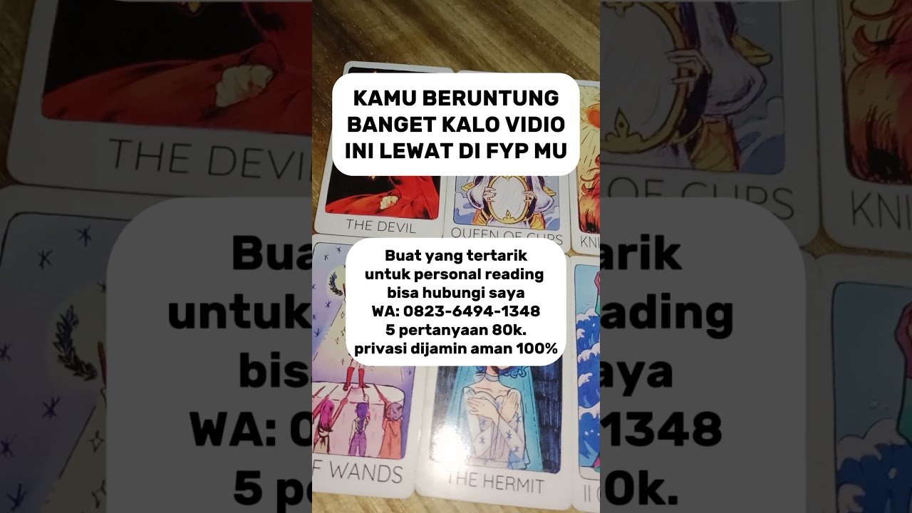 No momento, você está visualizando Kamu beruntung banget kalo Vidio ini lewat di fyp mu #tarot #tarotindonesia