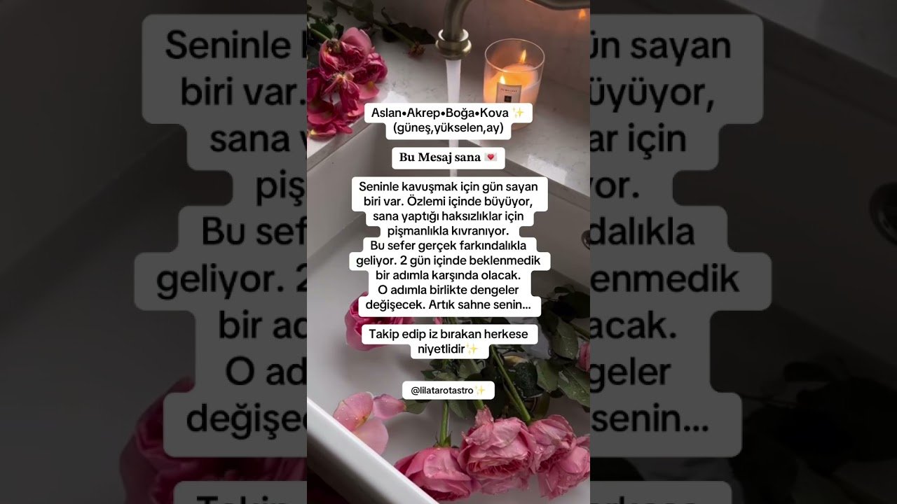 No momento, você está visualizando Aslan / Akrep / Boğa / Kova Anlık Mesaj 💌#tarot #fyp #burçlar