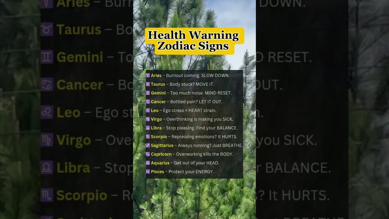 No momento, você está visualizando Health Warning by Zodiac Sign #zodiac #worldwide #horoscope #tarot #shorts #trending