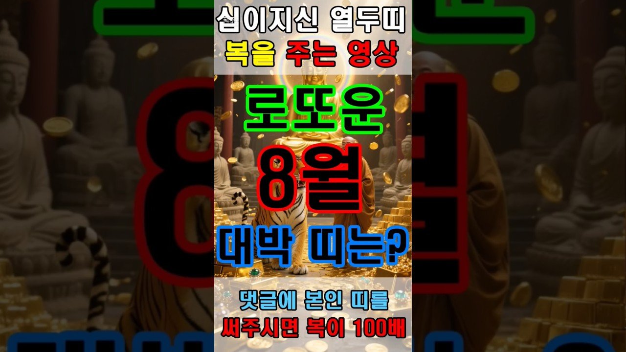 No momento, você está visualizando 부처님이 호랑이띠에게 주는 로또운