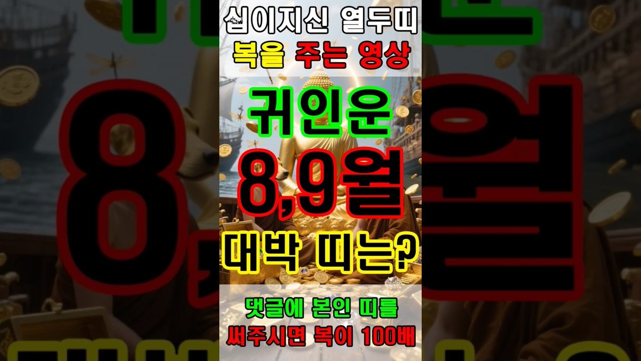 No momento, você está visualizando 귀인운 받아 8,9월 대박나는 개띠