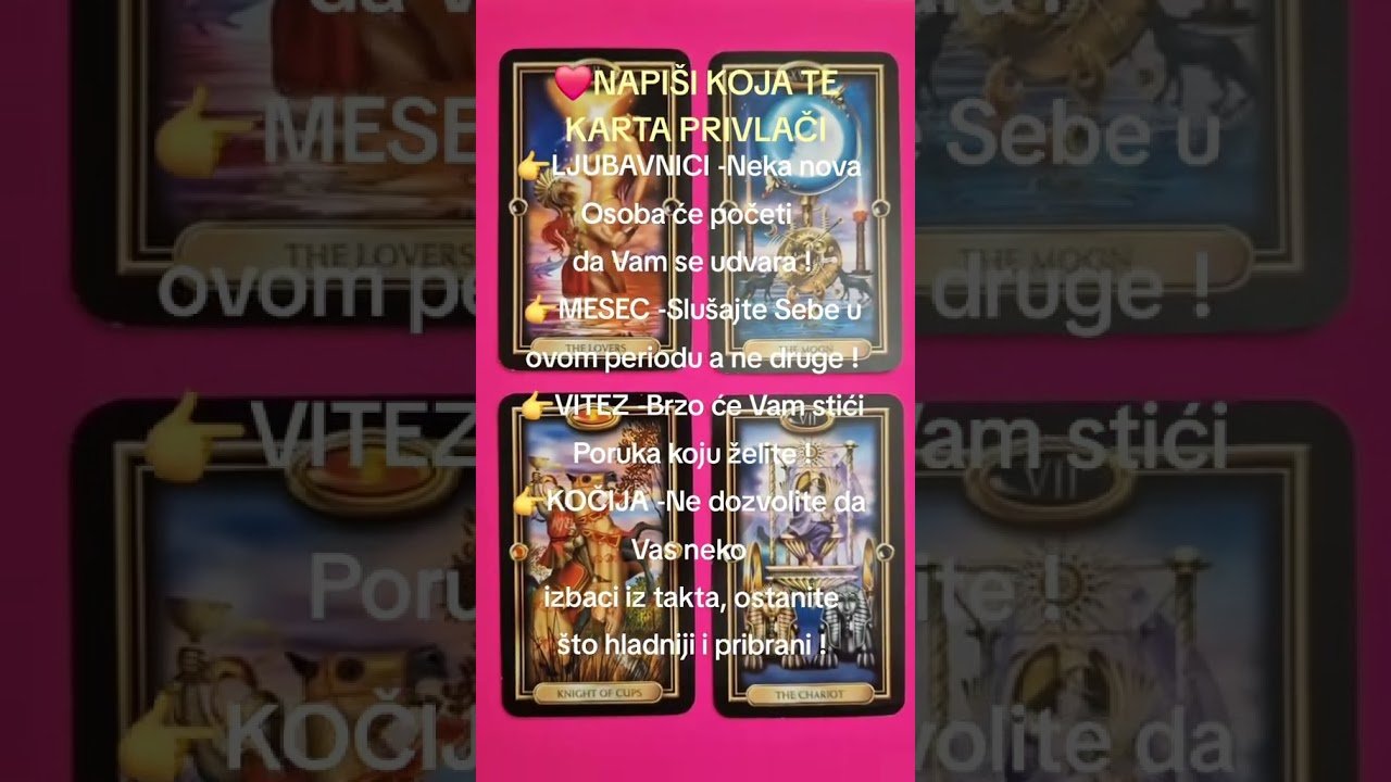No momento, você está visualizando IZABERI KARTU I SAZNAJ ODGOVOR ❤️ BLIC TAROT PORUKA ZA SVE ZNAKE I PODZNAKE HOROSKOPA ASTRO LJUBAV