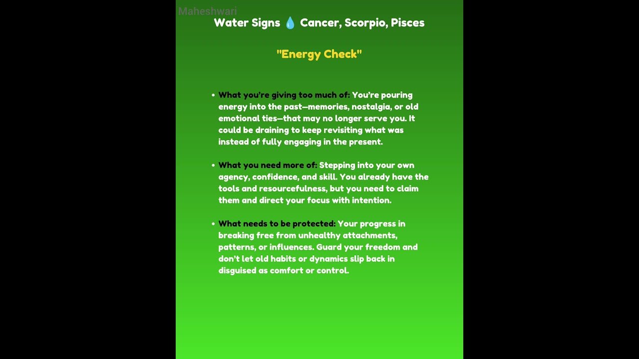 No momento, você está visualizando Water Signs 💧 Cancer ♋, Scorpio ♏, Pisces ♓  “Energy Check” tarot predictions || Maheshwari Tarot ||