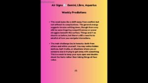 Leia mais sobre o artigo Air Signs 🌬️ Gemini ♊, Libra ♎, Aquarius ♒ General Weekly tarot predictions || Maheshwari Tarot ||