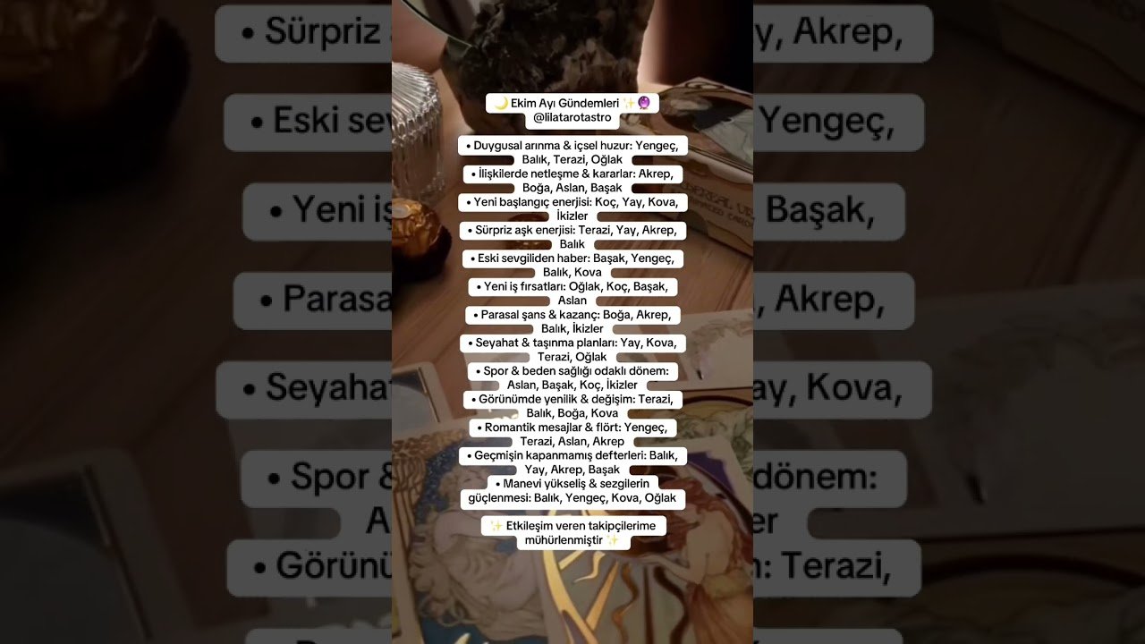 No momento, você está visualizando Ekim Ayı Gündemleri ✨ Şifayla 🤍#burçlar #tarot #keşfet
