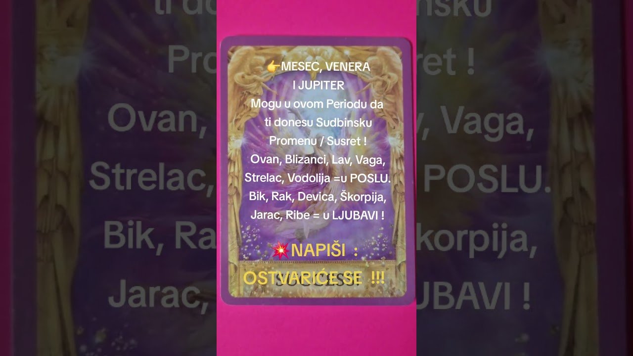 No momento, você está visualizando IZABERI KARTU I SAZNAJ ODGOVOR 💛 BLIC TAROT PORUKA ZA SVE ZNAKE I PODZNAKE HOROSKOPA ASTRO VIRAL