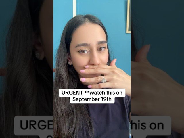 No momento, você está visualizando URGENT ** watch this on September 19th!