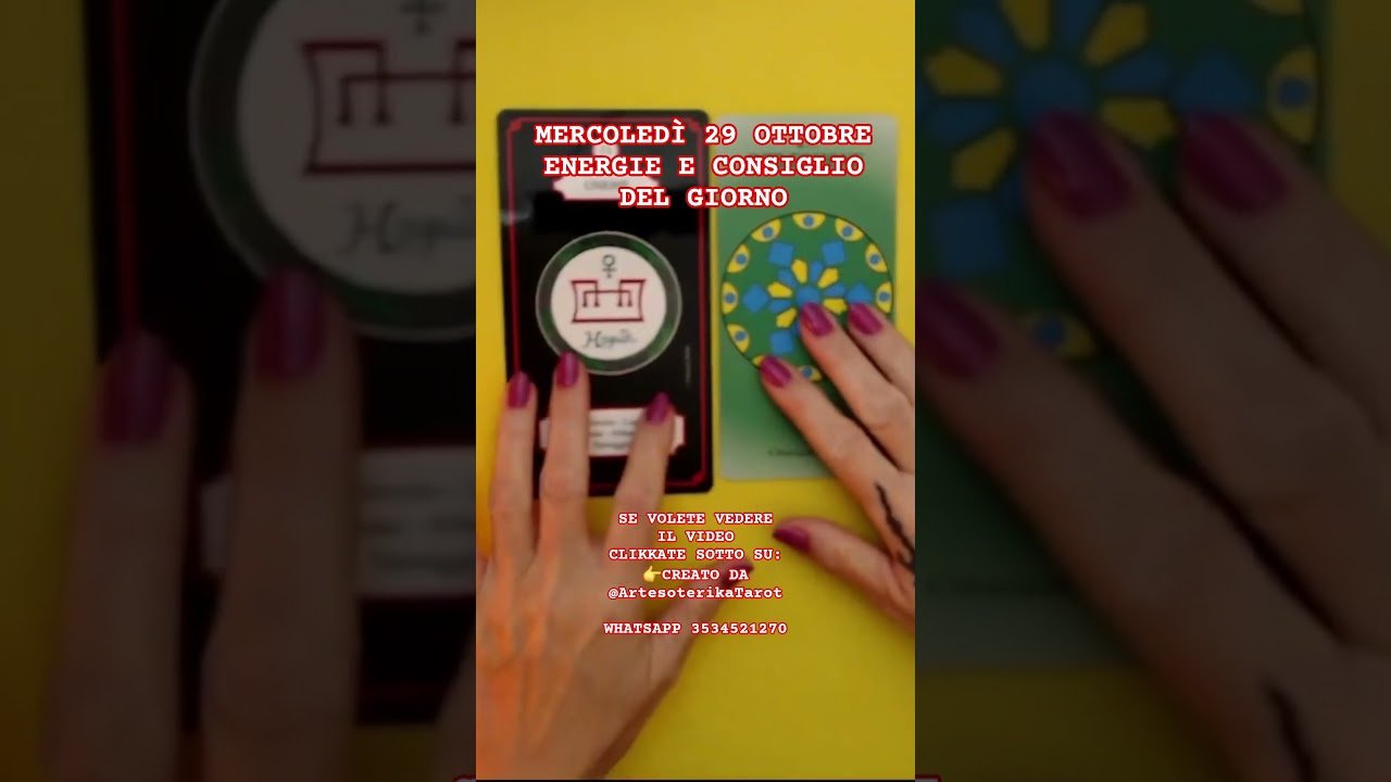 No momento, você está visualizando MERCOLEDI’ 29 OTTOBRE🕉ENERGIE E CONSIGLIO DEL GIORNO 🕉 #tarocchiinterattivi #tarot #shortvideo