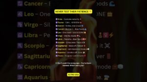 Leia mais sobre o artigo NEVER TEST THEIR PATIENCE 😤#zodiac #zodiacsigns #astrology #astrologysigns #shorts #tarot