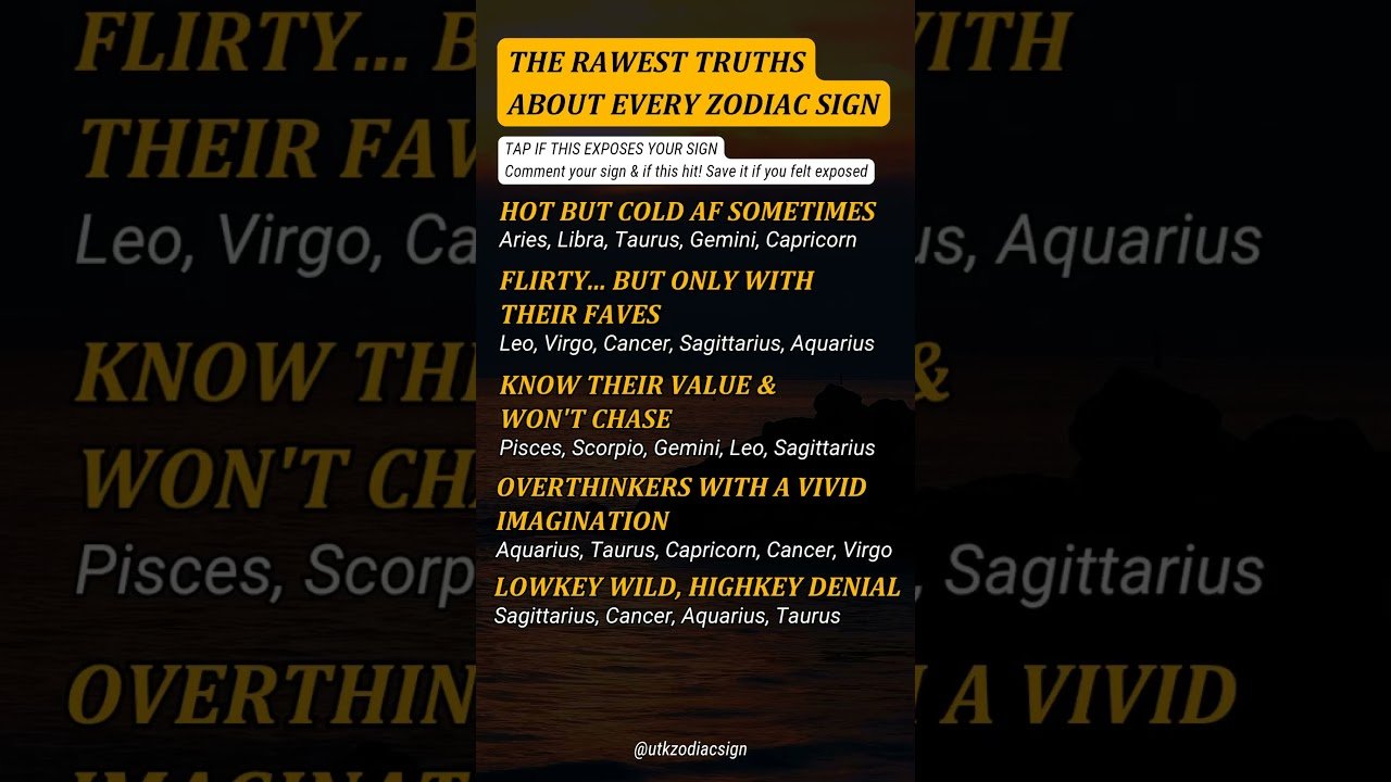 No momento, você está visualizando The Rawest Truths About Every Zodiac Sign | Exposed Edition #viral #trending #zodiac #shorts #tarot