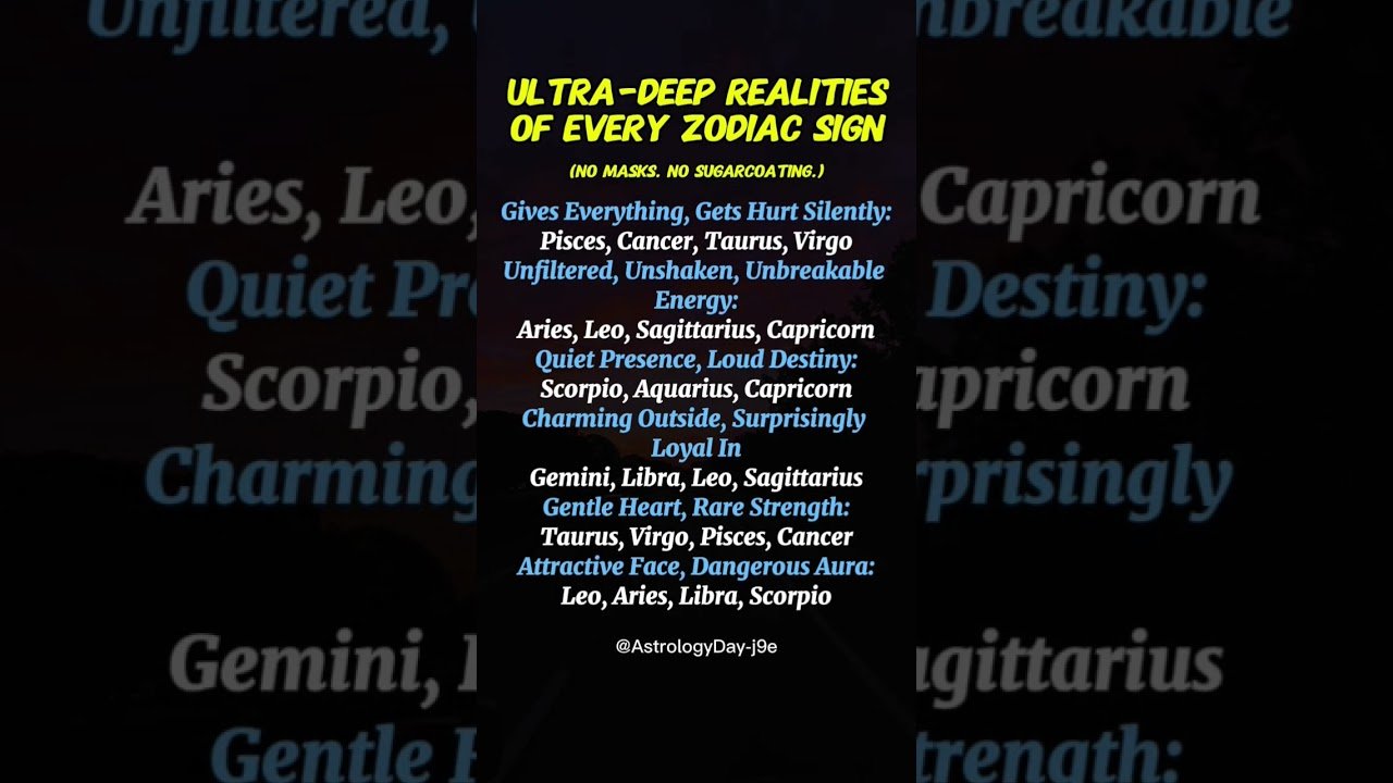 No momento, você está visualizando Ultra-Deep Realities of Every Zodiac Signs #zodiac #zodiacsigns #astrology #horoscope #tarot