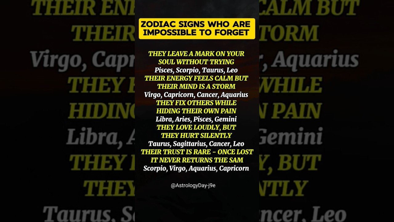 No momento, você está visualizando Zodiac Sign Who Are Impossible to Forget #zodiac #zodiacsigns #astrology #horoscope #tarot