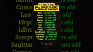 Leia mais sobre o artigo At What Age Will You Experience Your Most Passionate Romance? 😚 #zodiac #astrology #horoscope #tarot