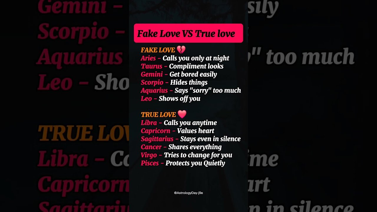 No momento, você está visualizando FAKE LOVE vs TRUE LOVE | TRUE vs FAKE  #zodiac #zodiacsigns #astrology #horoscope #tarot
