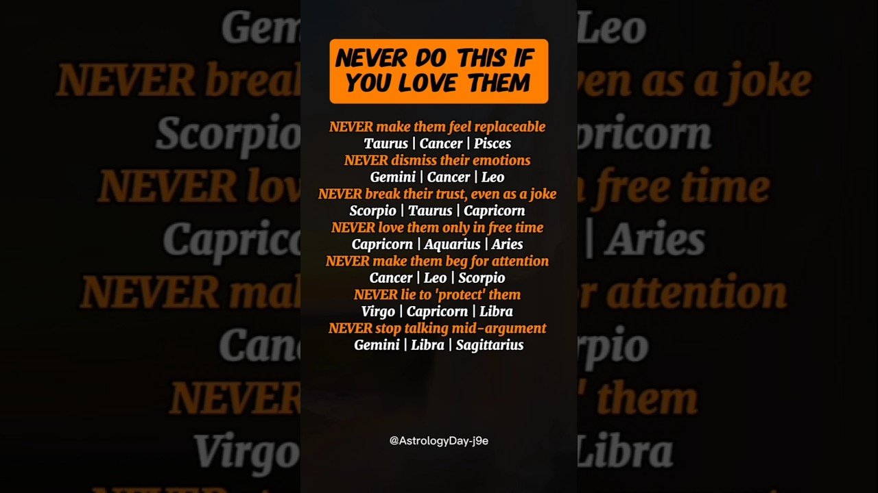 No momento, você está visualizando NEVER DO THIS IF YOU LOVE THEM ❤️ (Zodiac Signs Edition) #zodiac #astrology #horoscope #tarot