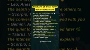 Leia mais sobre o artigo The Part Of Them Your Heart Remember #astrology #zodiac #horoscope #tarot
