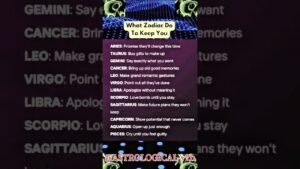Leia mais sobre o artigo What Zodiac Do to keep you #zodiac #tarotastro #astrologysign #zodiacsign #tarot #astrology