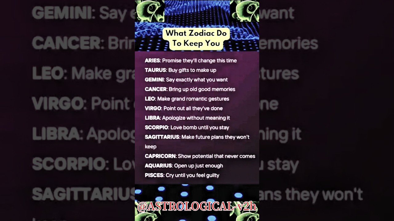 No momento, você está visualizando What Zodiac Do to keep you #zodiac #tarotastro #astrologysign #zodiacsign #tarot #astrology