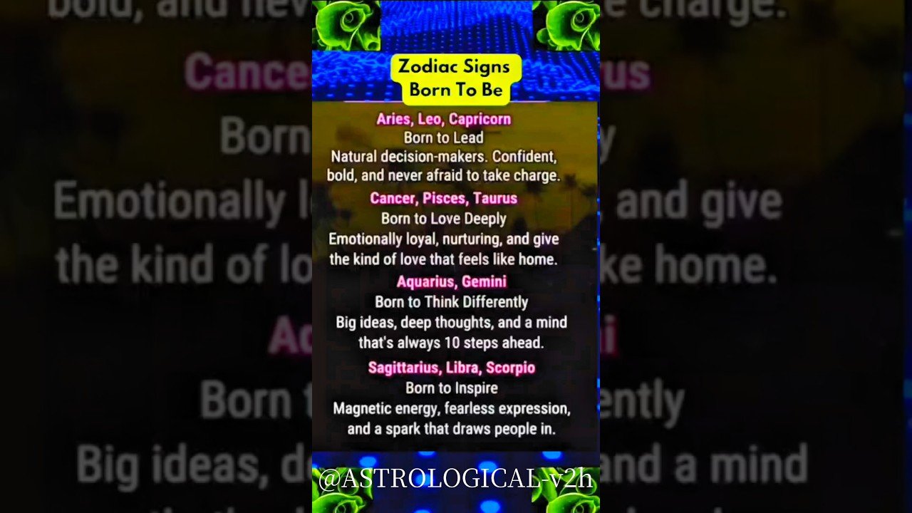 No momento, você está visualizando Zodiac Sign Born to Be #tarot #tarotastro #astrologysign #zodiacsign #astrology #astrologysign