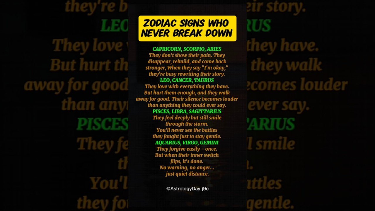 No momento, você está visualizando Zodiac Sign Who Never Break Down 👎 #zodiac #zodiacsigns #astrology #horoscope #tarot