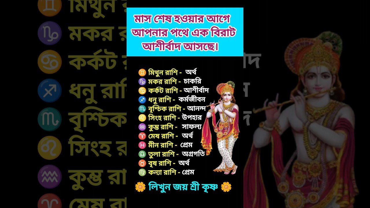No momento, você está visualizando ⭐ মাস শেষের আগেই আসছে বিরাট আশীর্বাদ ✨ #rashifal #zodaic #zodiacsign #astrology #horoscope #tarot