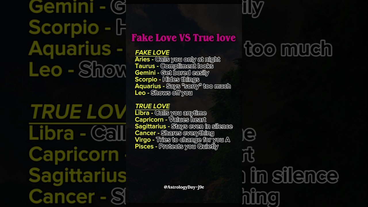 No momento, você está visualizando FAKE LOVE vs TRUE LOVE 💔❤️ | Zodiac Signs In Love #zodiac #zodiacsigns #astrology #horoscope #tarot
