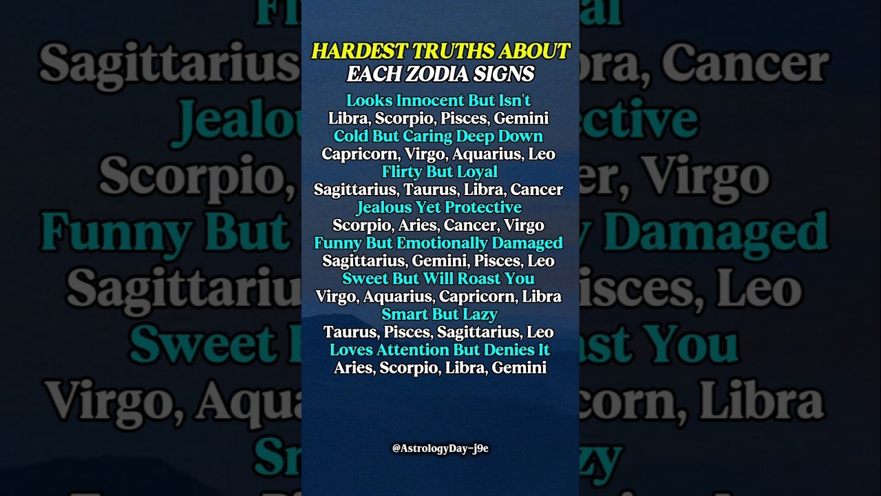No momento, você está visualizando Hardest Truth Of Zodiac Signs #zodiac #zodiacsigns #astrology #astrologysigns #horoscope #tarot