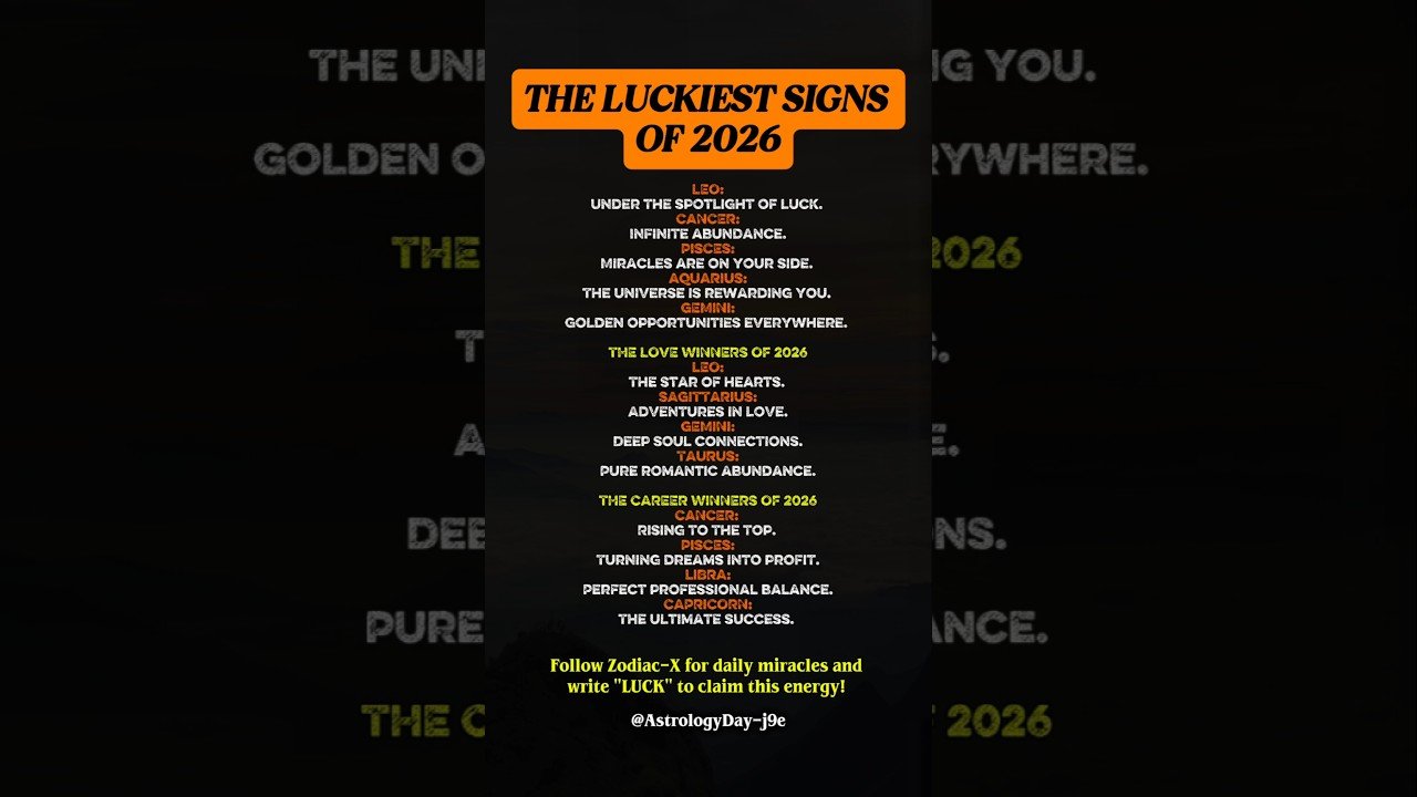 No momento, você está visualizando The Luckiest Signs Of 2026 #zodiac #zodiacsigns #astrology #horoscope #tarot