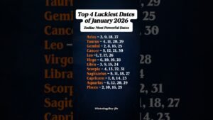 Leia mais sobre o artigo Top 4 Luckiest Date of January 2026 #zodiac #zodiacsigns #astrology #horoscope #tarot