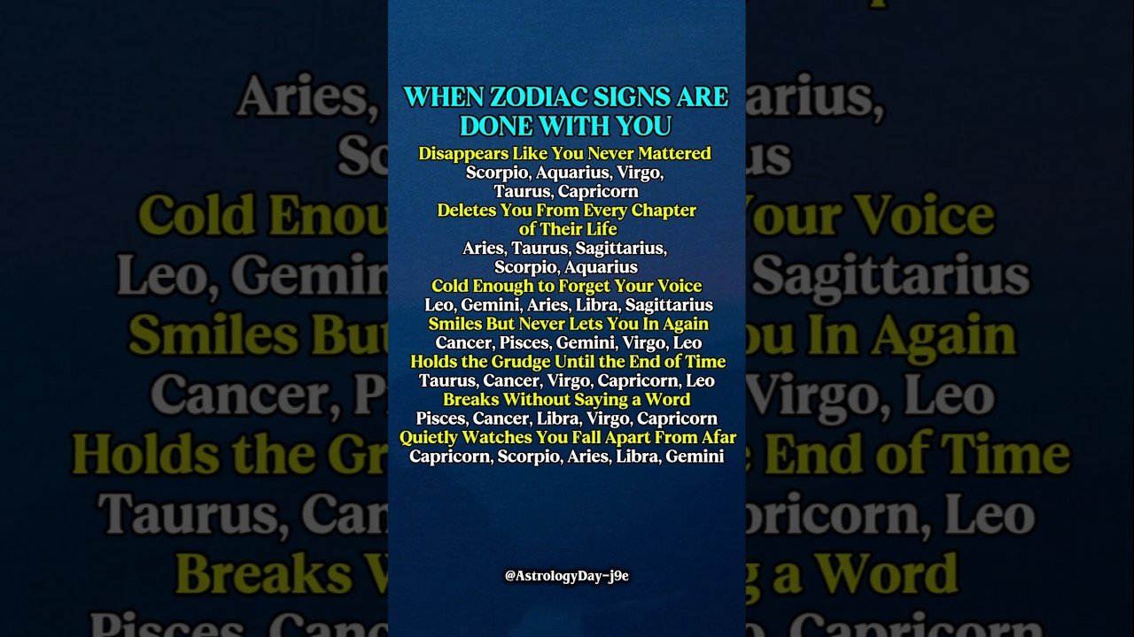 No momento, você está visualizando When Zodiac Signs Are Done with you | Zodiac Signs Explained #zodiac​ #zodiacsigns​ #astrology​ ​