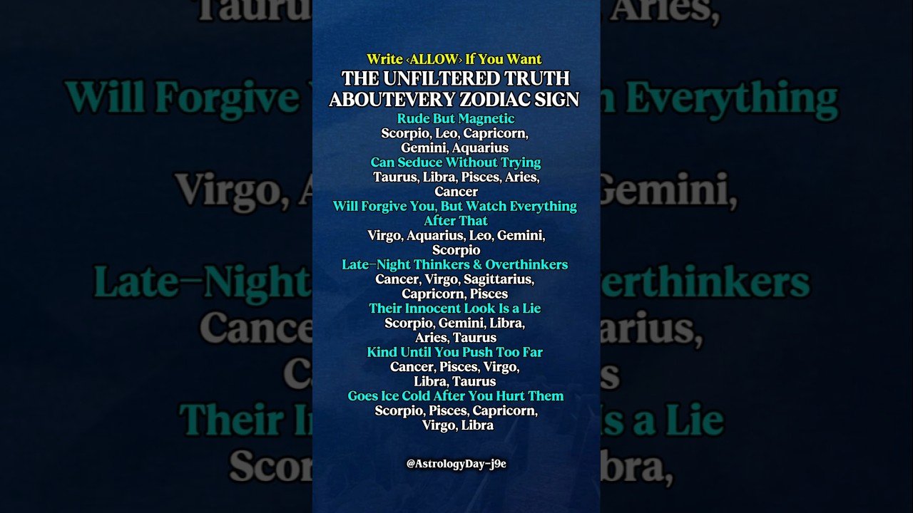 No momento, você está visualizando Zodiac Signs EXPOSED: Realest Truth You’ll Ever See #zodiac​ #astrology​ #horoscope​ #tarot