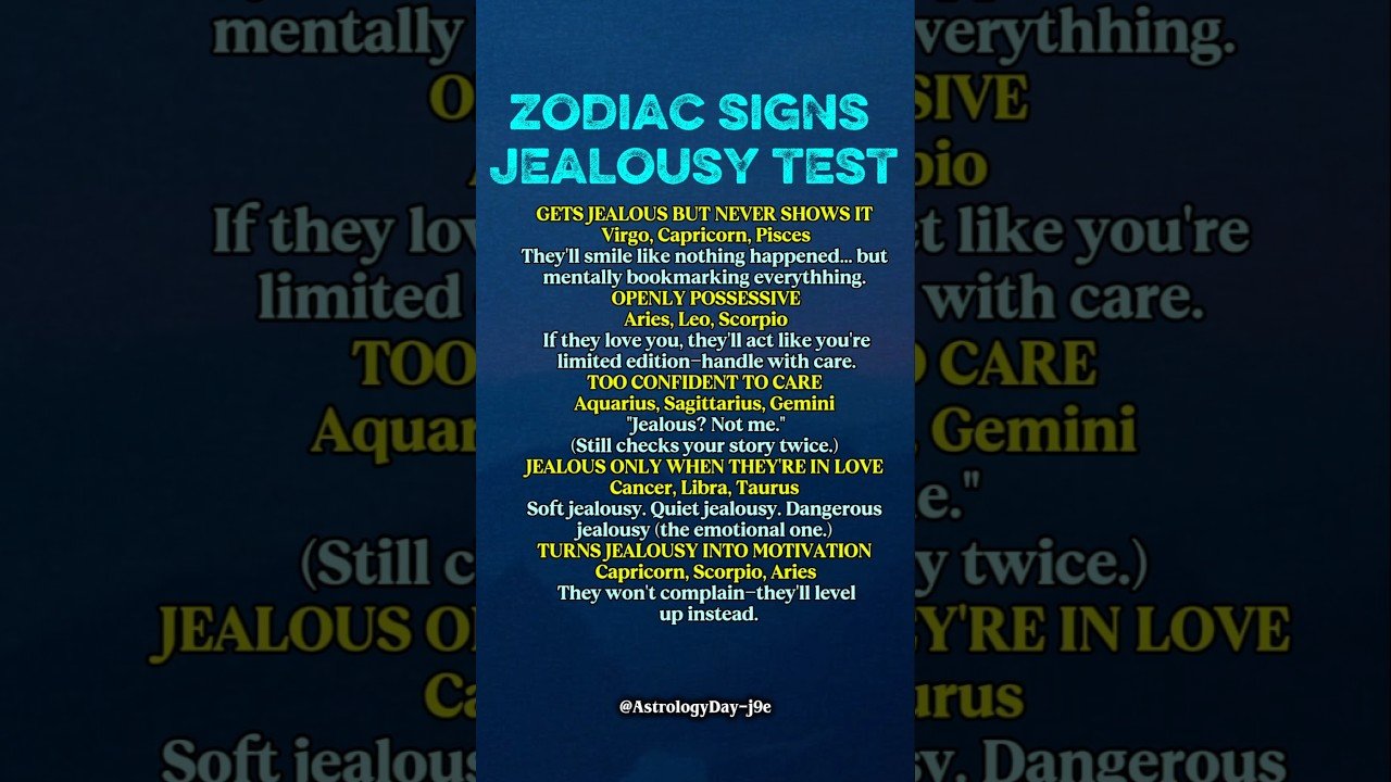 No momento, você está visualizando Zodiac Signs Jealousy Test | Jealous Zodiac #zodiac​ #zodiacsigns​ #astrology​ #horoscope​ #tarot​
