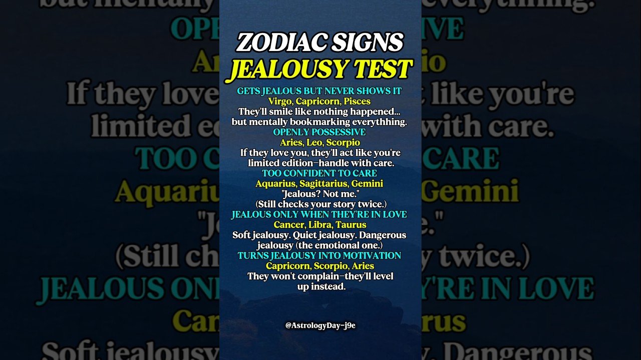 No momento, você está visualizando Zodiac Signs Jealousy Test | Jealous Person #zodiac #zodiacsigns #astrology #horoscope #tarot