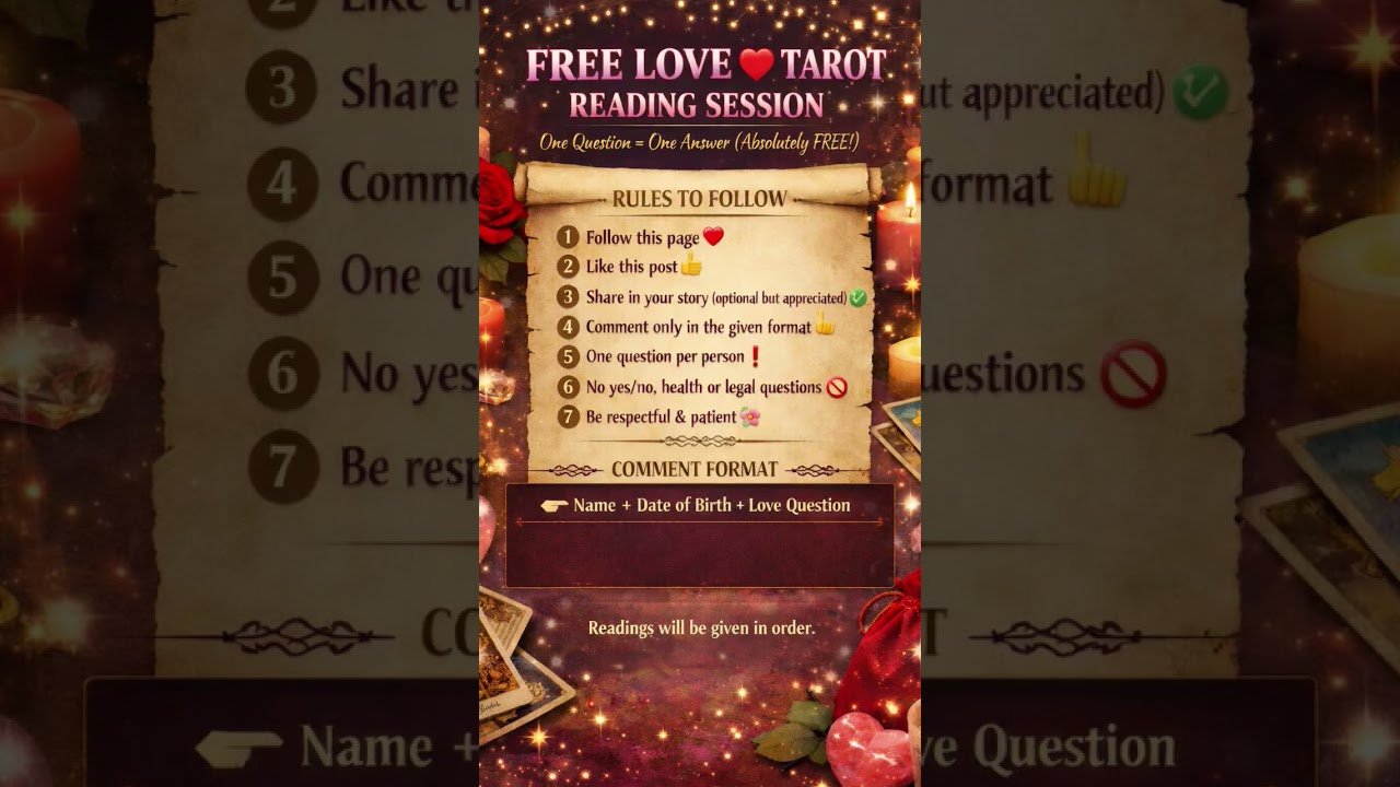 No momento, você está visualizando 💖 FREE LOVE ❤ TAROT READING SESSION 💖✨#tarot #lovetarotreading #love #tarotguidance #trending