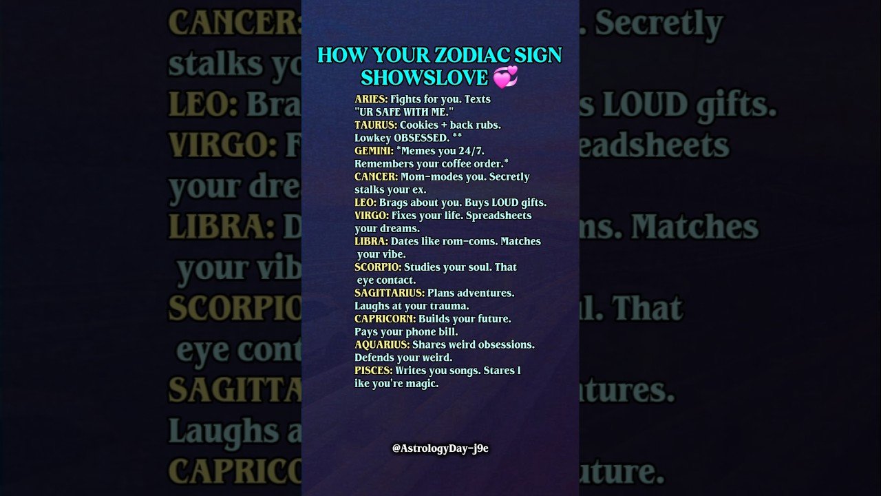 No momento, você está visualizando How Your Zodiac Signs Shows Love 💞 #zodiac #zodiacsigns #astrology #horoscope #tarot