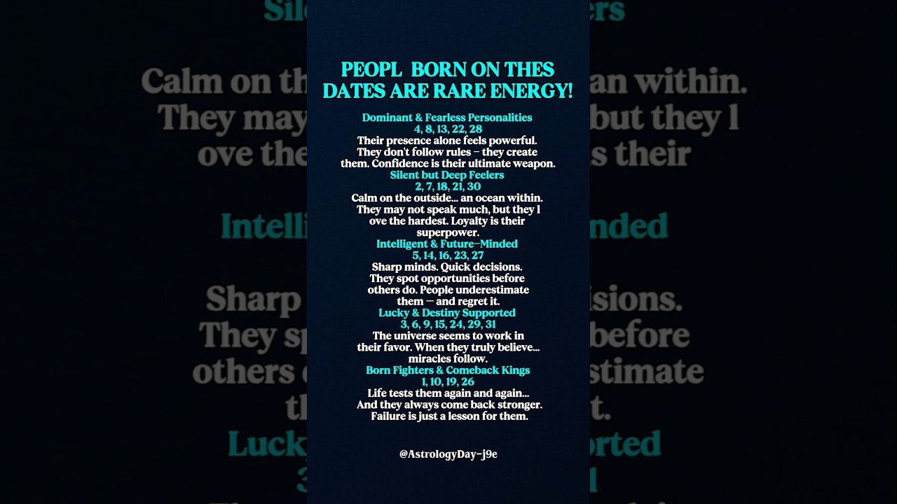 No momento, você está visualizando PEOPLE BORN ON THESE DATE CARRY RARE ENERGY! #zodiac #zodiacsigns #astrology #horoscope #tarot