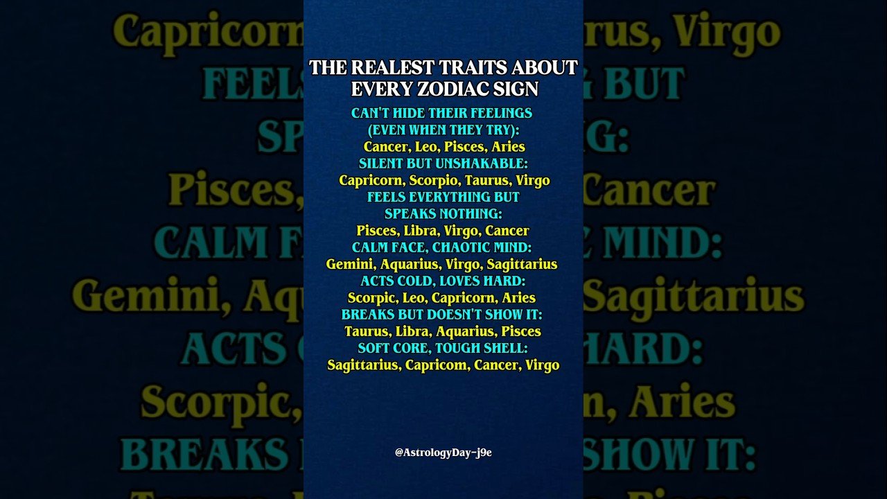 No momento, você está visualizando Realest Trait Of Every Zodiac Signs #zodiac #zodiacsigns #astrology #horoscope #tarot