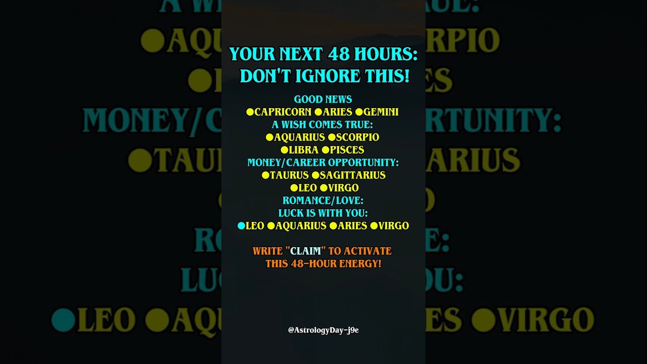 No momento, você está visualizando YOUR NEXT 48 HOUR: DON’T IGNORE #zodiac #zodiacsigns #astrology #horoscope #tarot