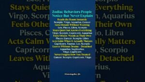 Leia mais sobre o artigo Zodiac Behaviors People Notice But Never Explain #zodiac #zodiacsigns #astrology #horoscope #tarot