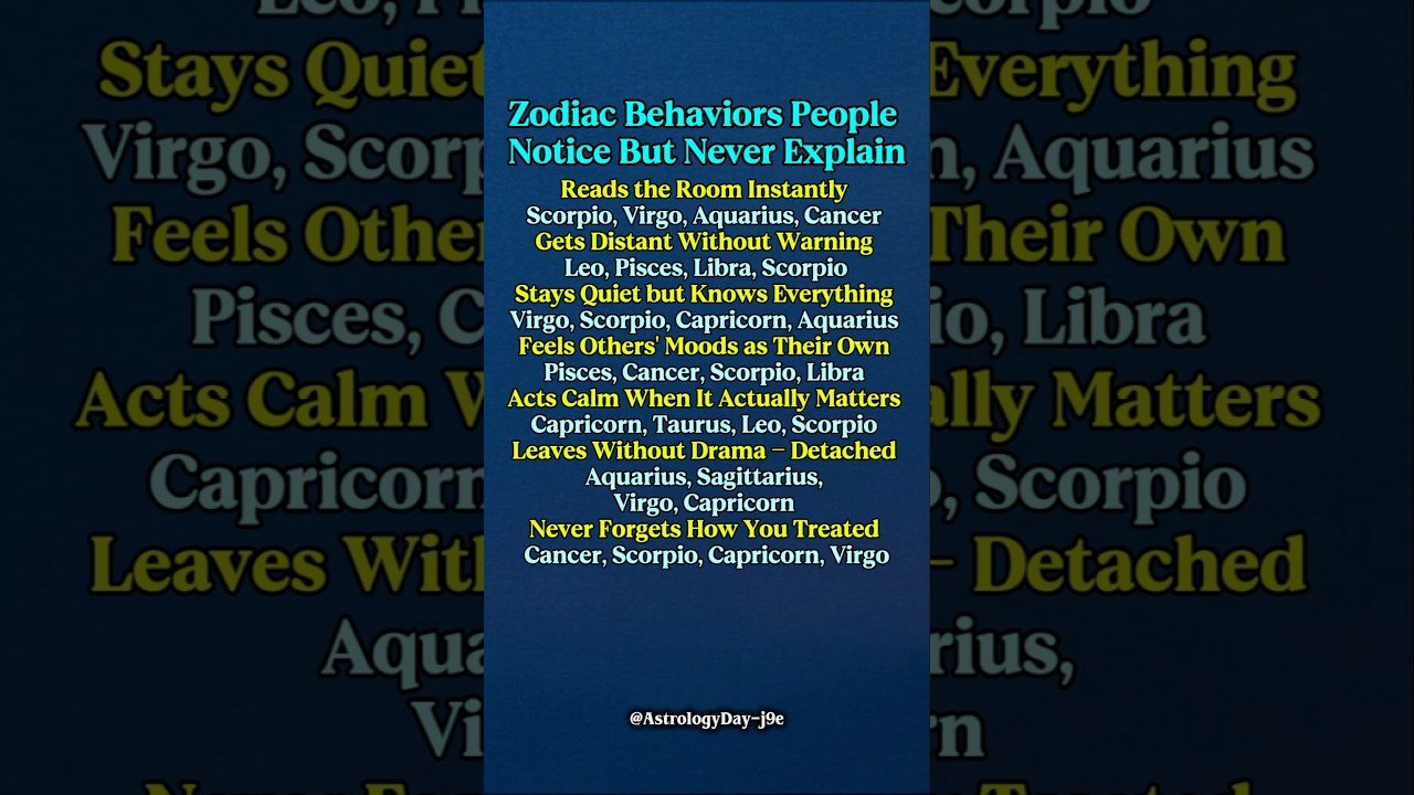 No momento, você está visualizando Zodiac Behaviors People Notice But Never Explain #zodiac #zodiacsigns #astrology #horoscope #tarot