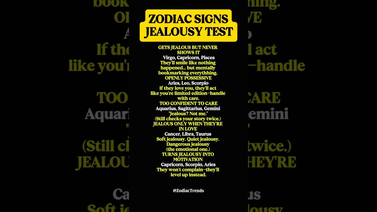 No momento, você está visualizando Zodiac Sign Jealousy Test #zodiac #zodiacsigns #astrology #horoscope #tarot