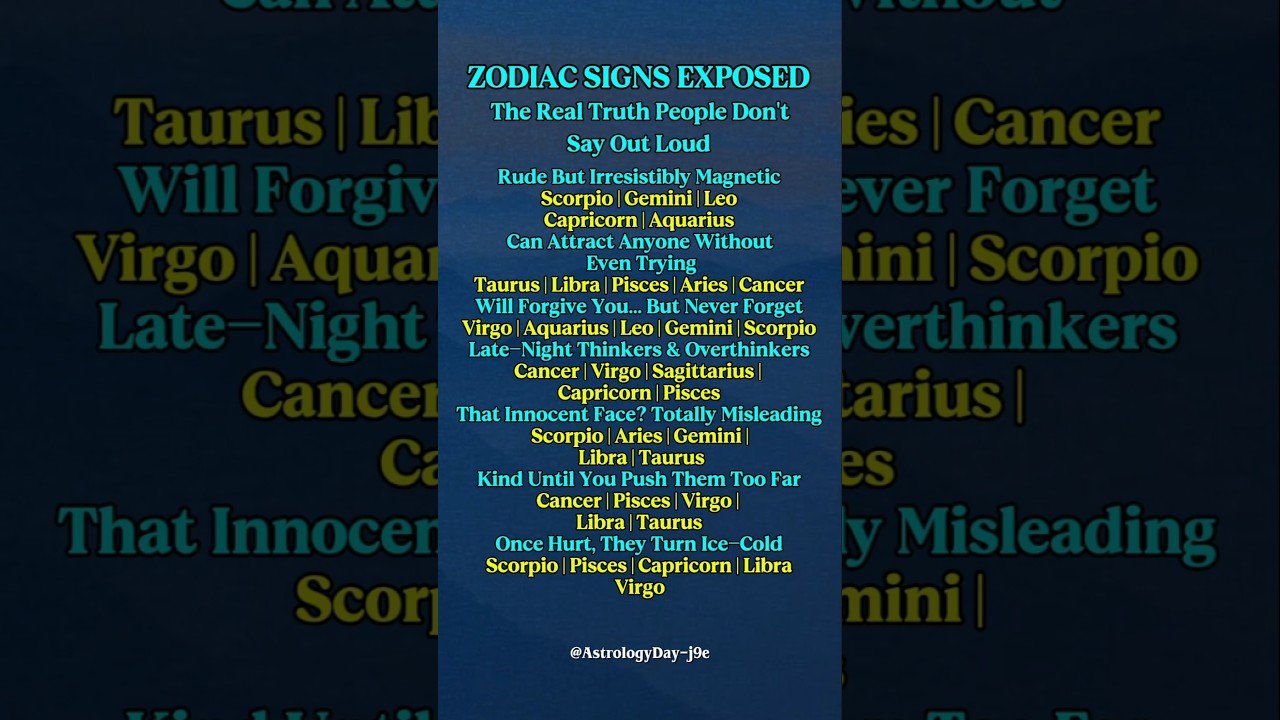 No momento, você está visualizando Zodiac Signs EXPOSED 😱 | The Unfiltered Truths About Every Zodiac Sign ##zodiac #astrology #tarot