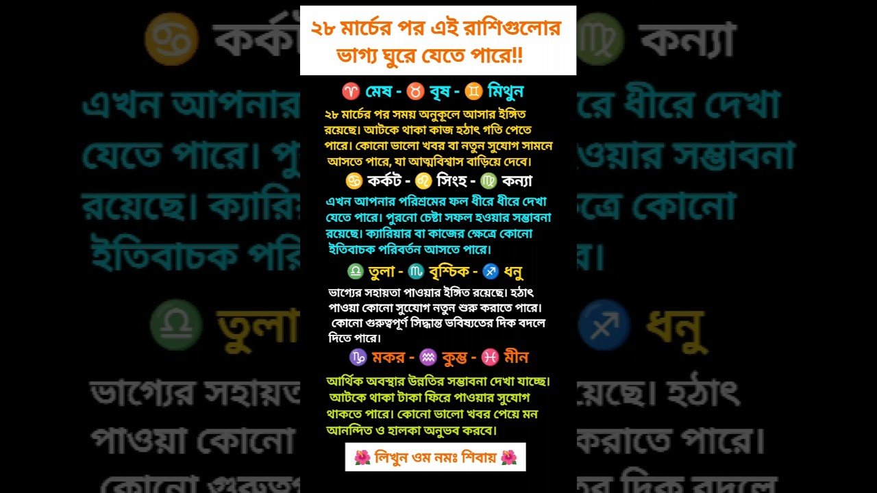 No momento, você está visualizando 🔥 ২৮ মার্চের পর এই রাশিগুলোর ভাগ্য ঘুরে যেতে পারে? #zodiac #zodiacsigns #astrology #horoscope #tarot
