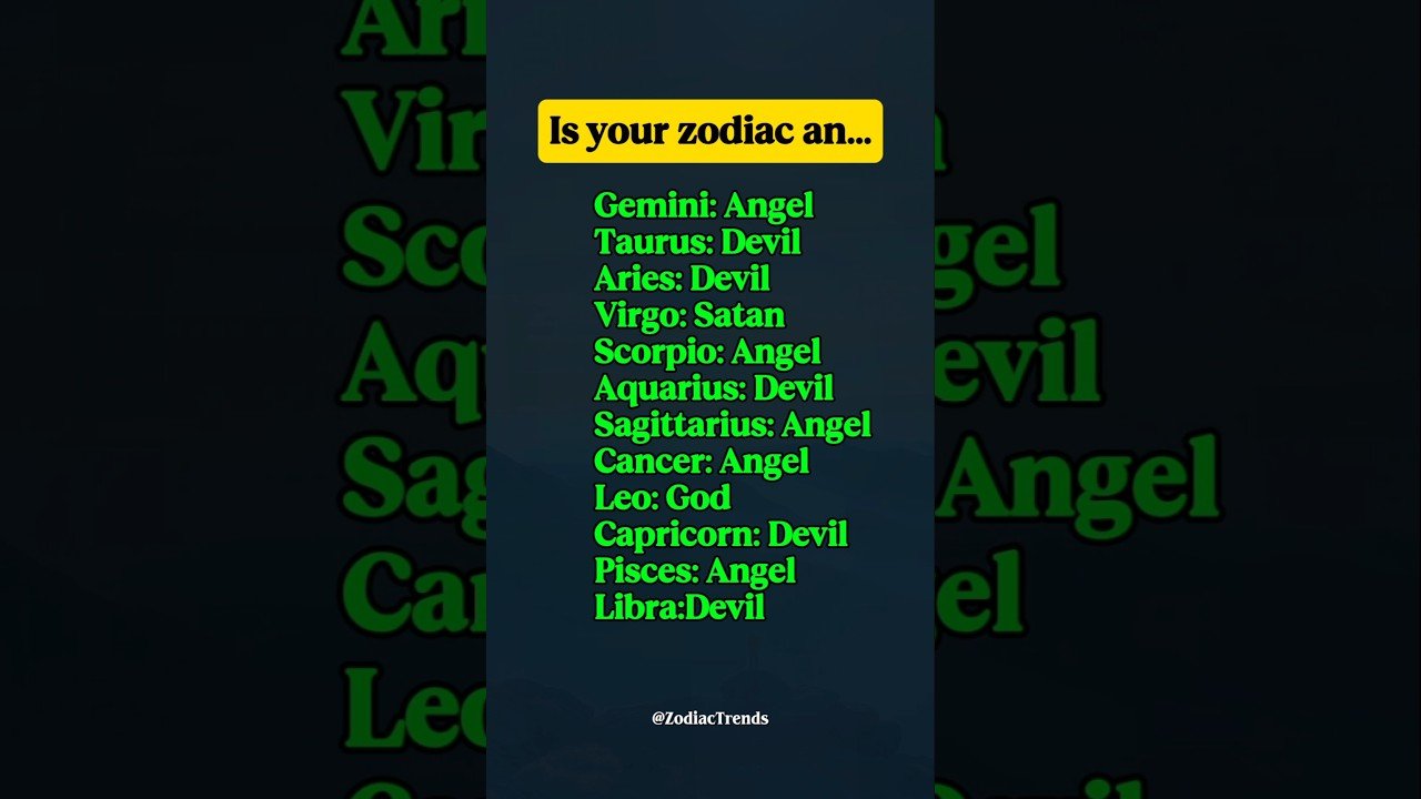 No momento, você está visualizando IS YOUR ZODIACS AN ANGEL OR DEVIL #zodiac​ #zodiacsigns​ #astrology​ #horoscope​ #tarot