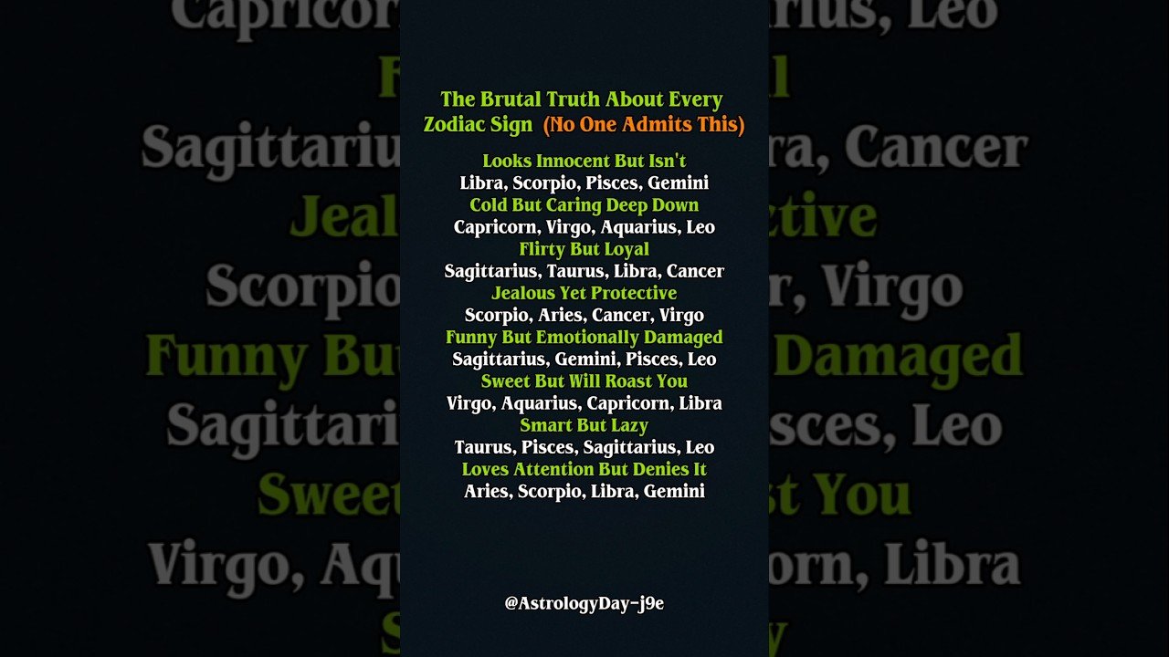 No momento, você está visualizando The Brutal Truth About Every Zodiac Sign (No One Admits This) #zodiac #zodiacsigns #astrology #tarot