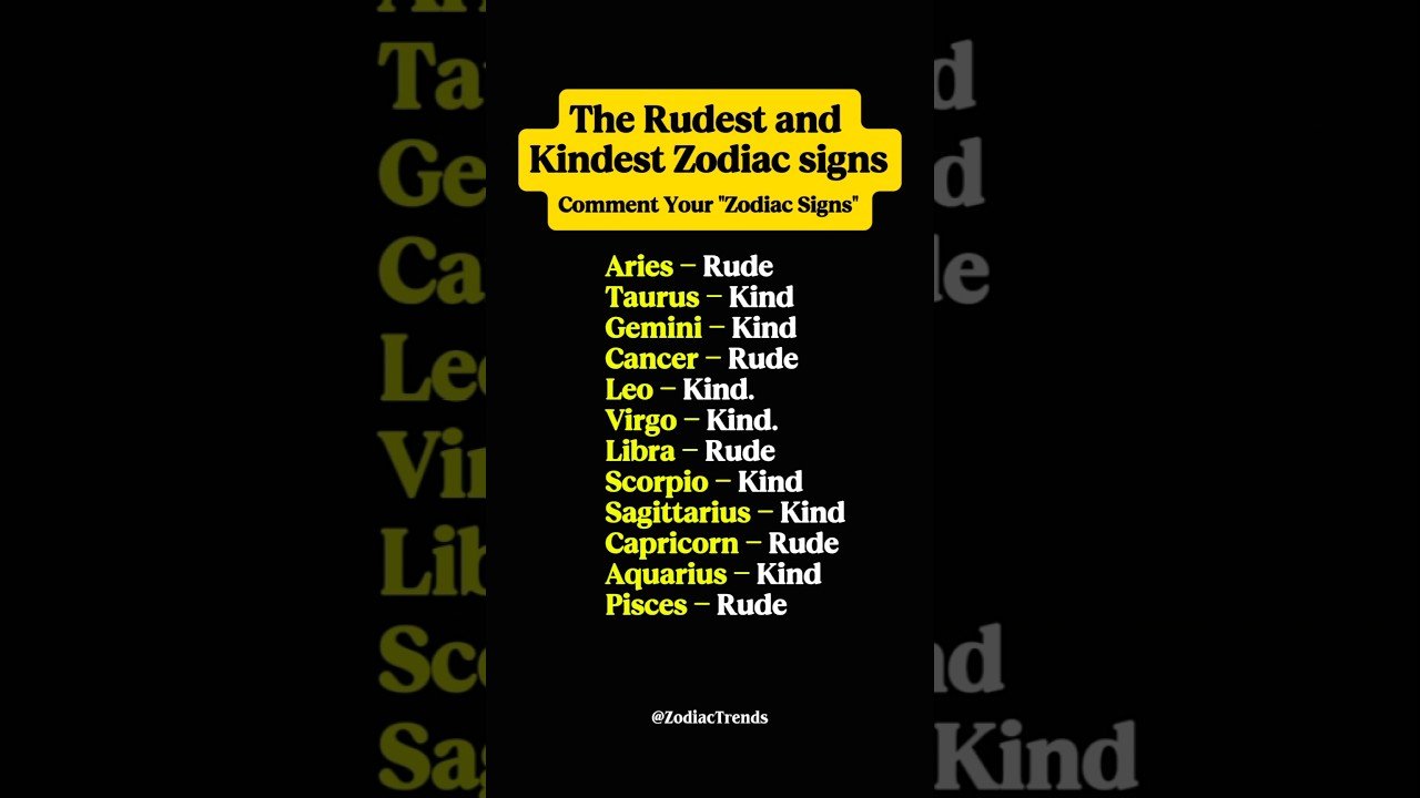 No momento, você está visualizando The Rudest And KindestZodiac Signs #zodiac #zodiacsigns #astrology #horoscope #tarot