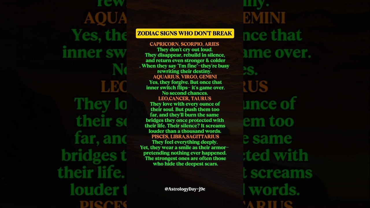 No momento, você está visualizando These Zodiac Signs Never Break 😤 #zodiac #zodiacsigns #astrology #horoscope #tarot