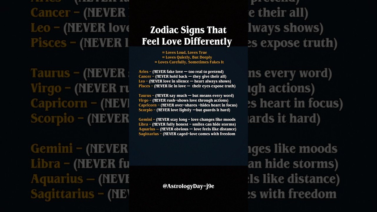 No momento, você está visualizando Zodiac Signs That Feel Love Differently#zodiac #zodiacsigns #astrology #horoscope #tarot